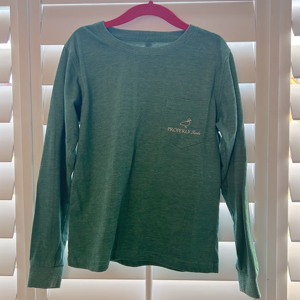 Boys Properly Tied Long Sleeve Green Shirt Size 5